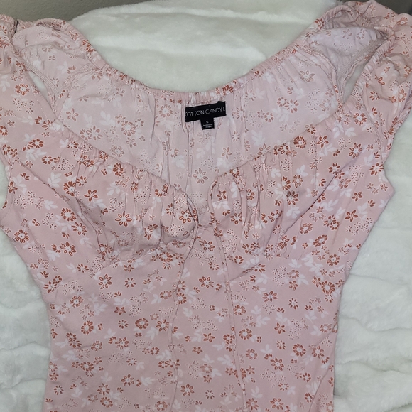 Cotton Candy Tops - Cotton Candy Blush Floral Blouse